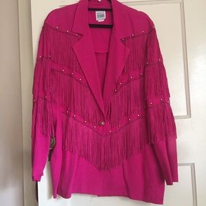 Oversized Vintage Fringe Coat